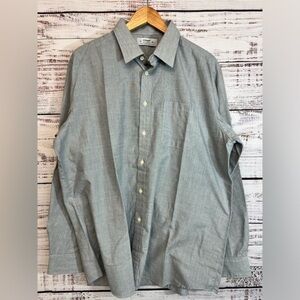 St Michael‎ Men Sz 17/43 Made In UK Cotton Blend Button Up Dress Shirt Gray